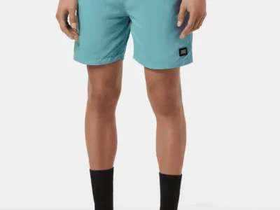 Scotch & Soda Mid-Length Solid Colour Swim Shorts, Sea Blue