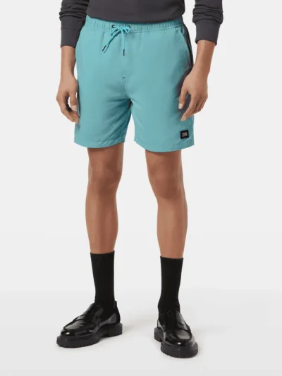 Scotch & Soda Mid-Length Solid Colour Swim Shorts, Sea Blue