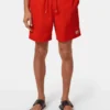Scotch & Soda Mid-Length Solid Colour Swim Shorts, Paprika
