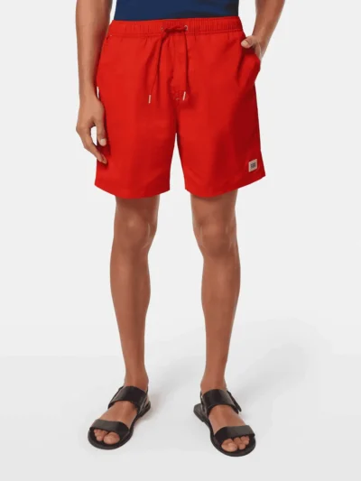 Scotch & Soda Mid-Length Solid Colour Swim Shorts, Paprika