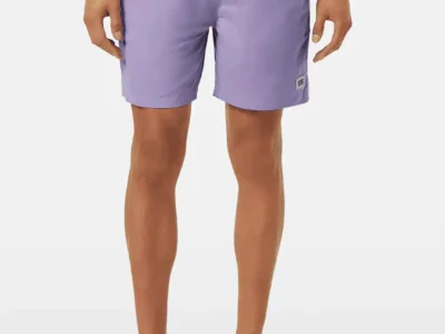 Scotch & Soda Mid-Length Solid Colour Swim Shorts, Lavender