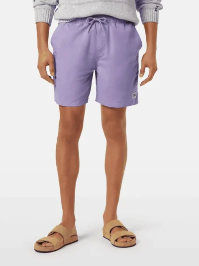 Scotch & Soda Mid-Length Solid Colour Swim Shorts, Lavender