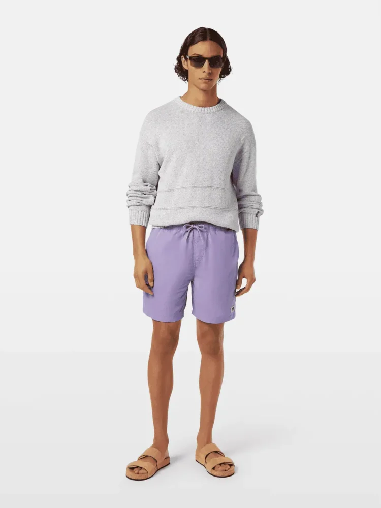 Scotch & Soda Mid-Length Solid Colour Swim Shorts, Lavender - Image 3