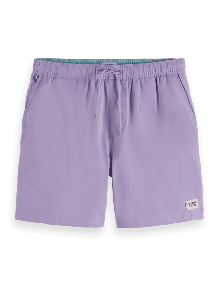 Scotch & Soda Mid-Length Solid Colour Swim Shorts, Lavender - Image 5