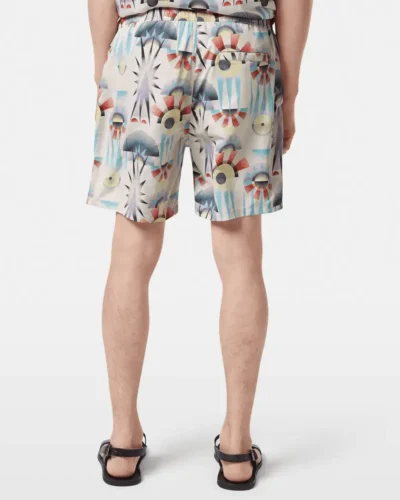 Alternative view of Scotch & Soda 180380 Printed Mid-Length Swimshort, Luna Pier White