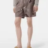Scotch & Soda Printed Mid-Length Swimshort, Beach Brown AOP