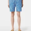 Scotch & Soda Printed Mid-Length Swimshort, Island stripe AOP
