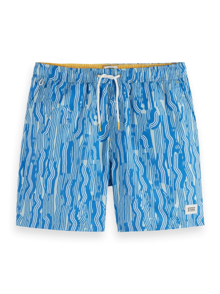 Scotch & Soda Printed Mid-Length Swimshort, Island stripe AOP - Image 2