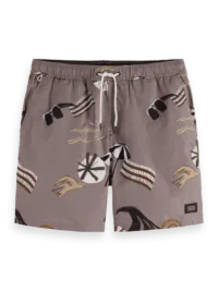 Alternative view of Scotch & Soda 180380 Printed Mid-Length Swimshort, Beach Brown AOP