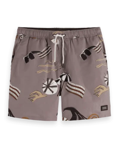 Alternative view of Scotch & Soda 180380 Printed Mid-Length Swimshort, Beach Brown AOP