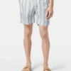Scotch & Soda Striped Mid-Length Swimshort, Sky Blue Stripe