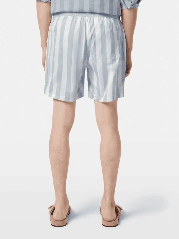 Scotch & Soda Striped Mid-Length Swimshort, Sky Blue Stripe - Image 3