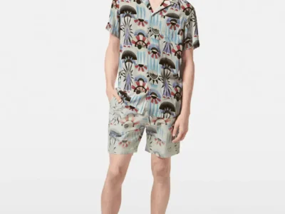 Scotch & Soda Printed Short Sleeve  Viscose Shirt