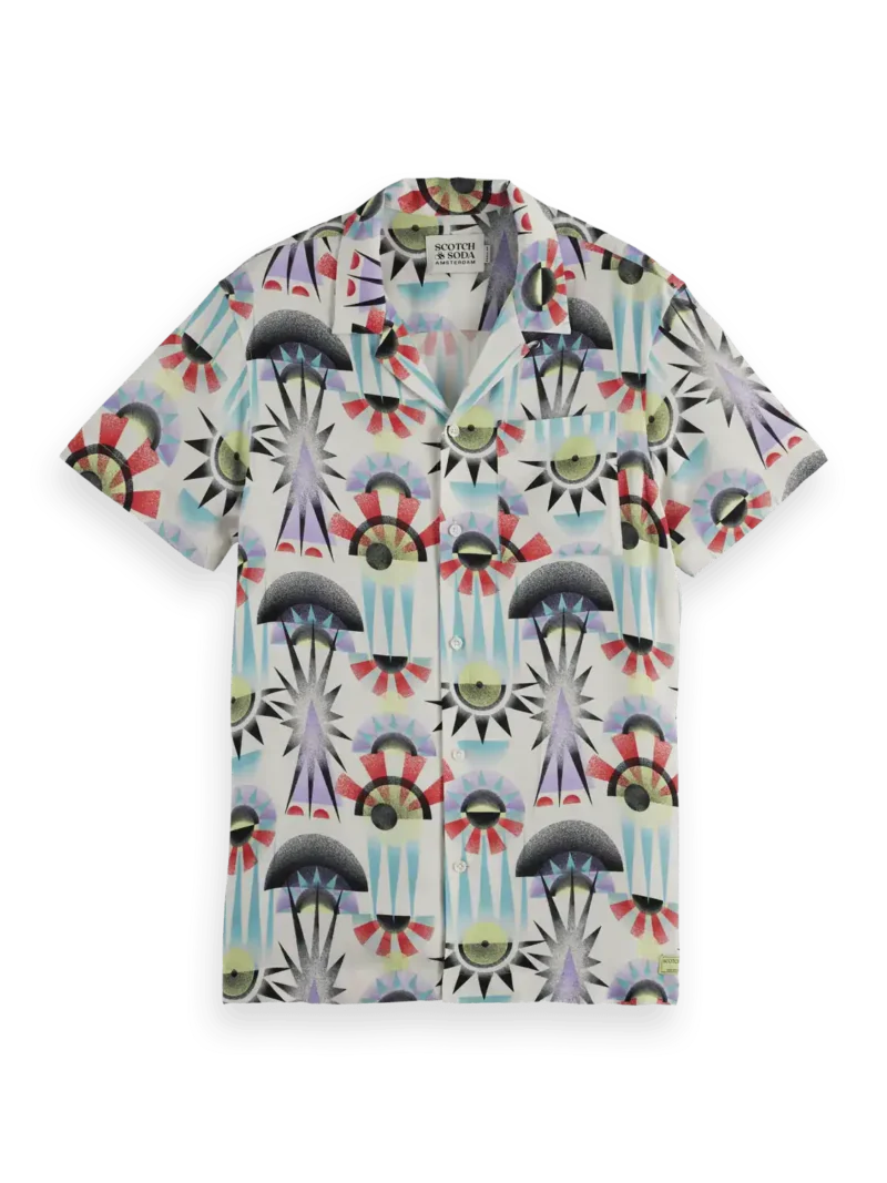 Scotch & Soda 180486 Printed Short Sleeve  Viscose Shirt - Image 5