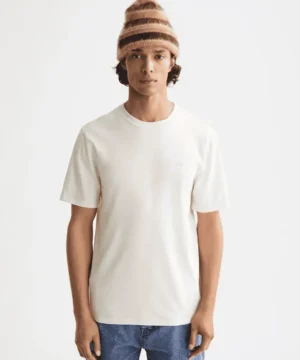 Scotch & Soda 181288 Essentials Logo T-Shirt, Eggnog