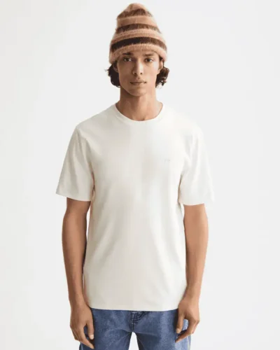 Scotch & Soda 181288 Essentials Logo T-Shirt, Eggnog