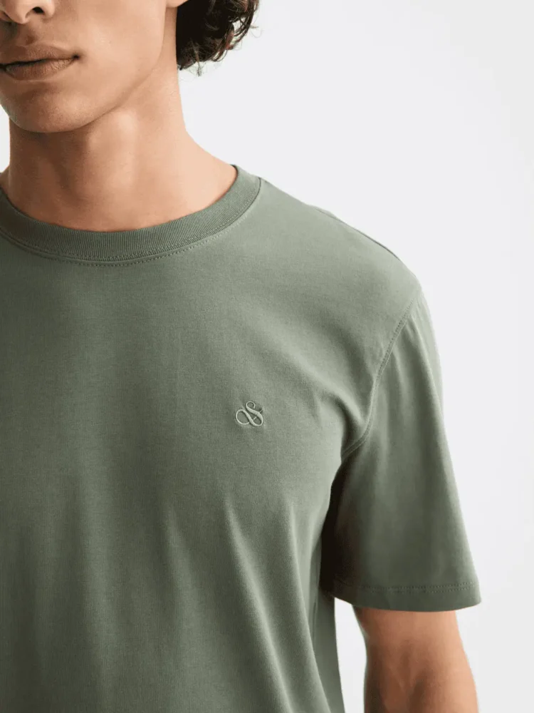 Scotch & Soda 181288 Essentials Logo T-Shirt, Thyme - Image 4
