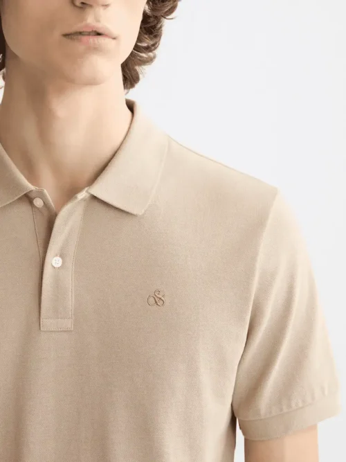 Scotch & Soda 181310 Logo Pique polo Plaza taupe - Image 4