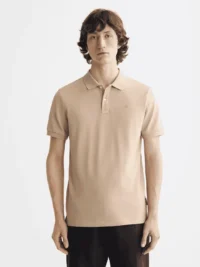 Scotch & Soda 181310 Logo Pique polo, Plaza taupe