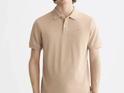 Scotch & Soda 181310 Logo Pique polo, Plaza taupe
