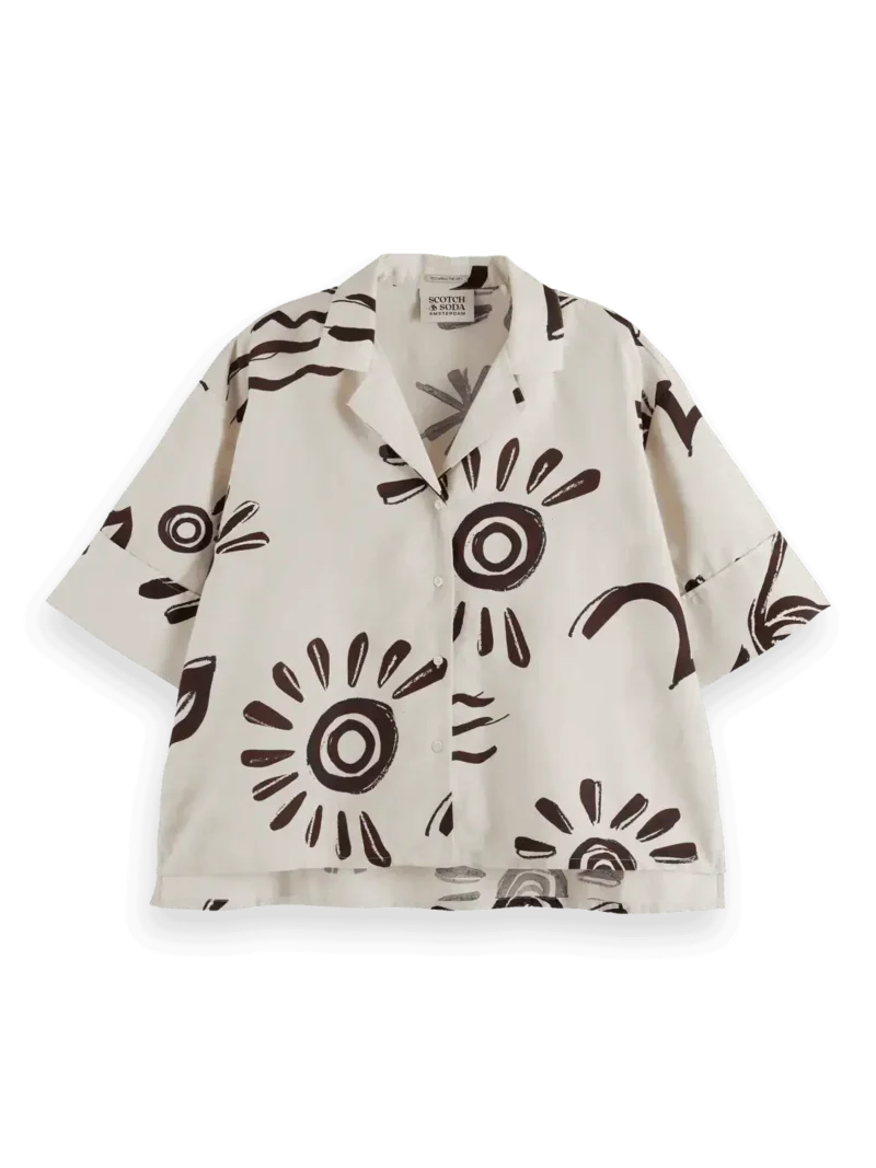 Scotch & Soda U9A00634T, Cotton linen printed short sleeve shirt - Image 3
