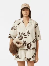 Scotch & Soda U9A00634T, Cotton linen printed short sleeve shirt