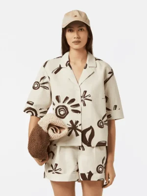 Scotch & Soda U9A00634T, Cotton linen printed short sleeve shirt