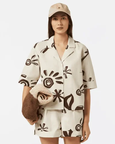 Scotch & Soda U9A00634T, Cotton linen printed short sleeve shirt