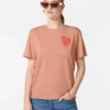 Scotch & Soda Chest artwork regular fit T-shirt Peach pink