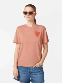Scotch & Soda U9A00649T, Chest artwork regular fit T-shirt Peach pink