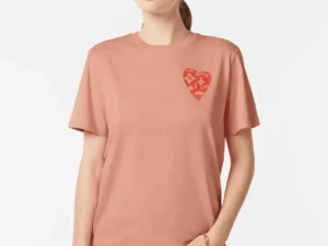 Scotch & Soda Chest artwork regular fit T-shirt Peach pink
