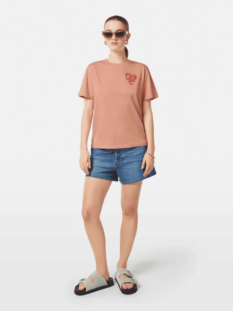 Scotch & Soda Chest artwork regular fit T-shirt Peach pink - Image 2