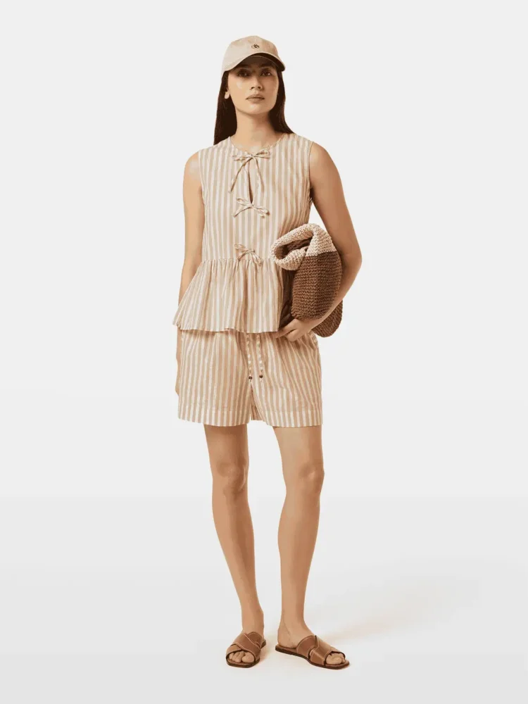 Scotch & Soda High rise Lurex stripe printed shorts - Image 2