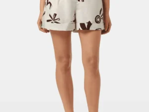 Scotch & Soda High rise linen printed shorts