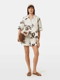 Alternative view of Scotch & Soda UFJ00688N, High rise linen printed shorts