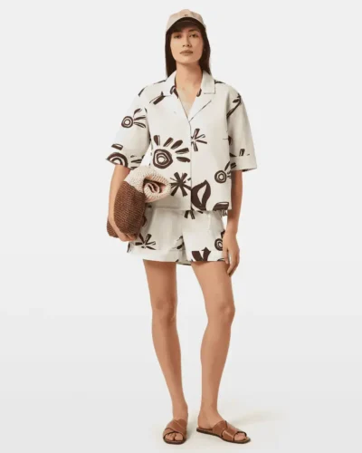 Alternative view of Scotch & Soda UFJ00688N, High rise linen printed shorts