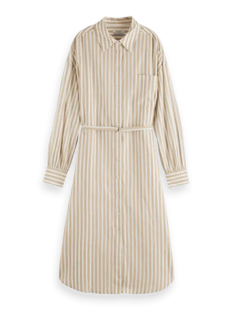 Scotch & Soda UFU00622T, Striped midi shirt dress - Image 5