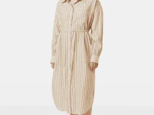 Scotch & Soda Striped midi shirt dress