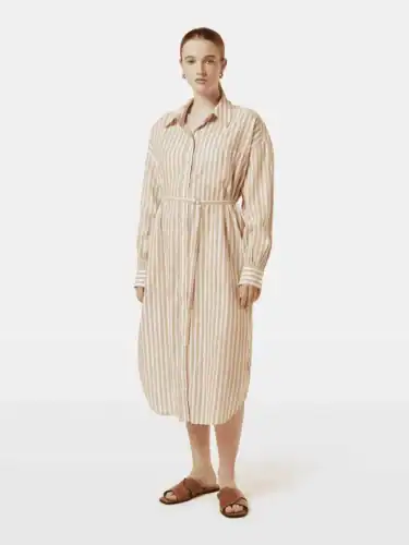 Scotch & Soda UFU00622T, Striped midi shirt dress