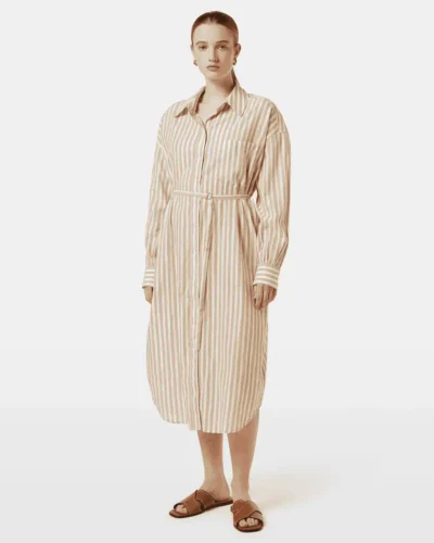 Scotch & Soda UFU00622T, Striped midi shirt dress