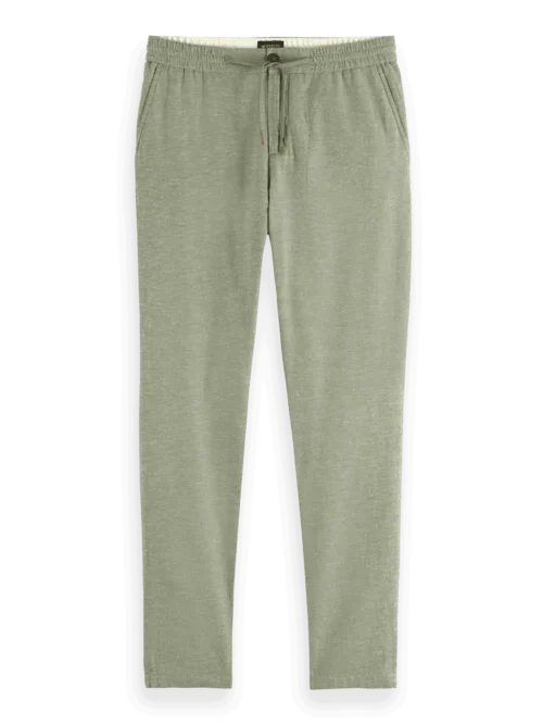Scotch & Soda Warren Cotton-Linen twill jogger, Army - 179979 image3