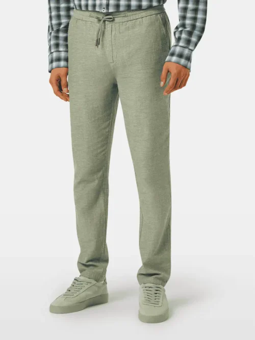 Scotch & Soda Warren Cotton-Linen twill jogger, Army - 179979