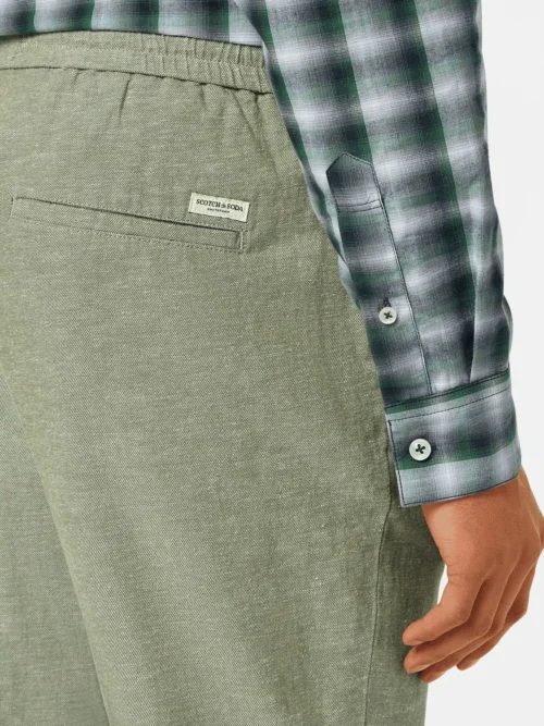 Scotch & Soda Warren Cotton-Linen twill jogger, Army - 179979 image1