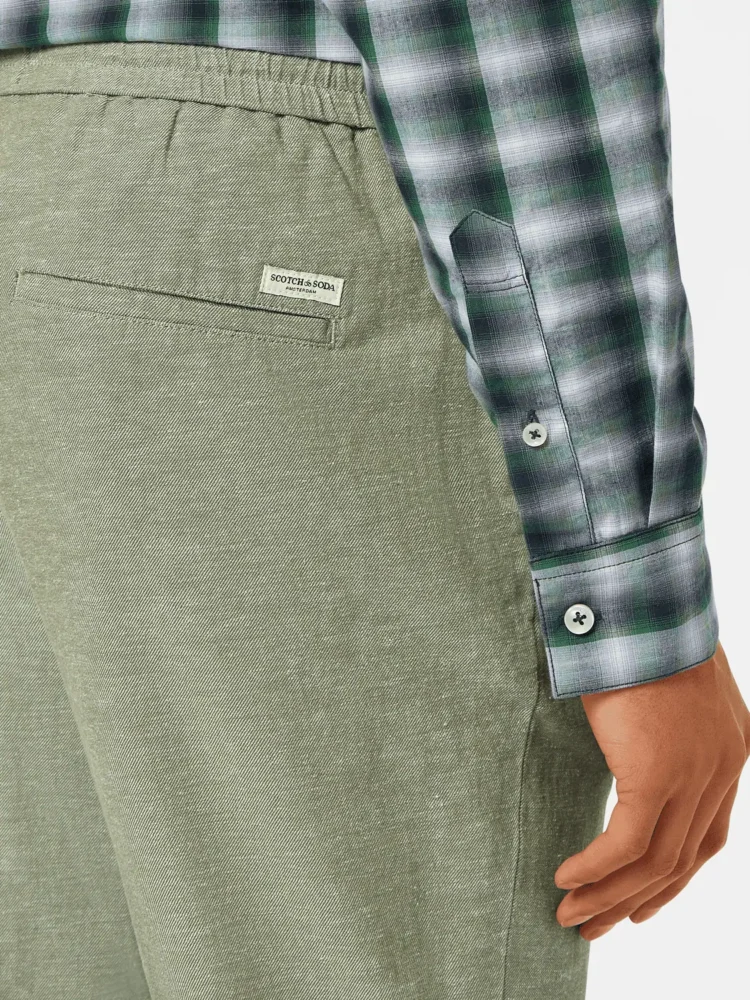 Scotch & Soda 179979 Warren - Cotton-Linen twill jogger, Army - Image 3