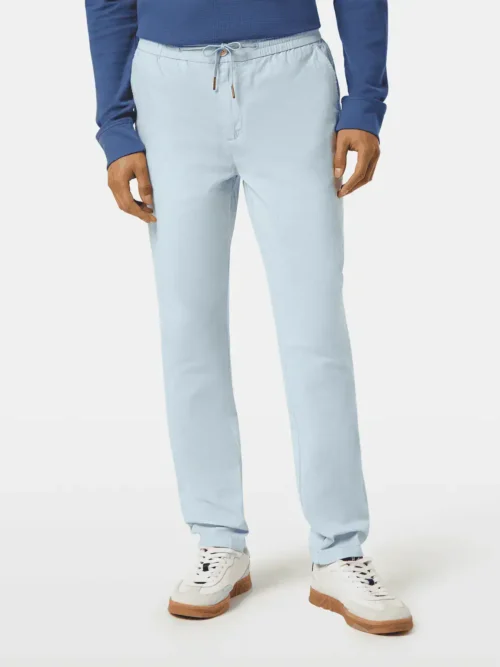 Scotch & Soda 179979 Warren Cotton-Linen twill jogger Light Blue