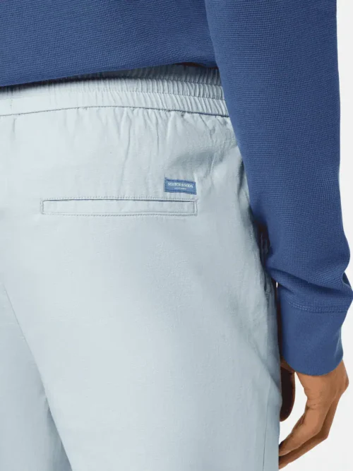Scotch & Soda 179979 Warren Cotton-Linen twill jogger Light Blue image3