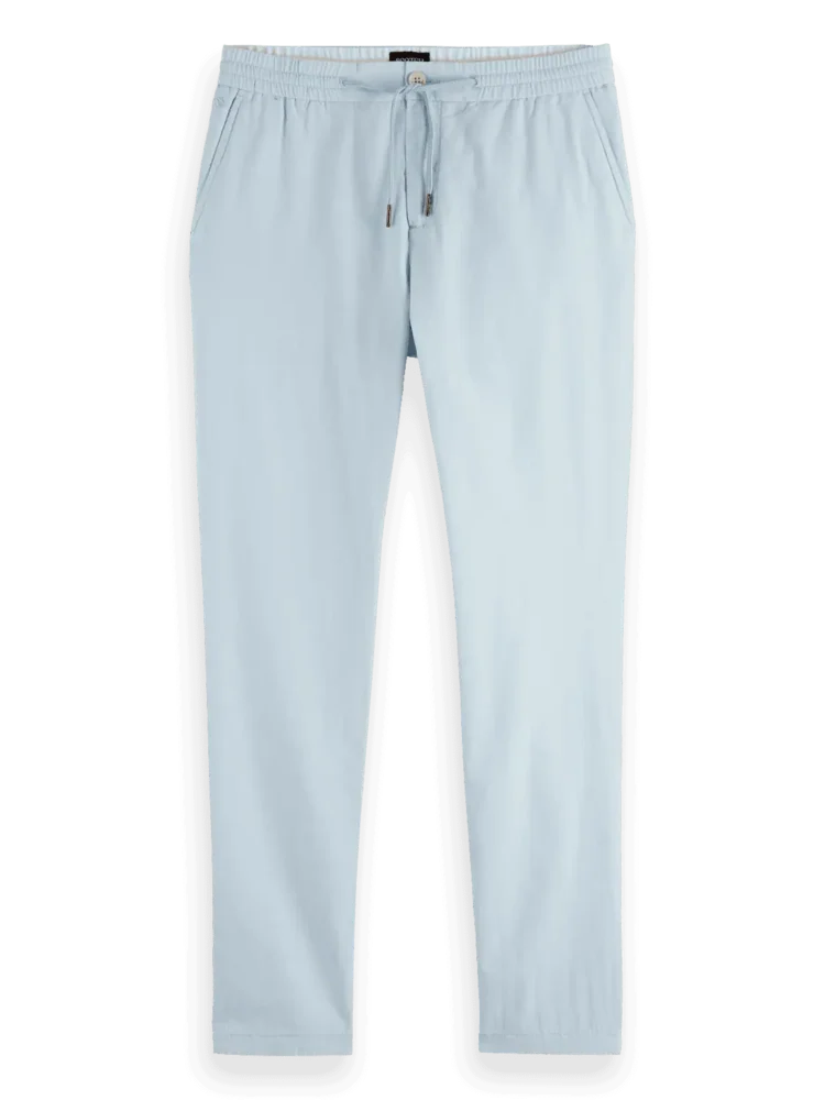 Scotch & Soda 179979 Warren - Cotton-Linen twill jogger, Light Blue - Image 3