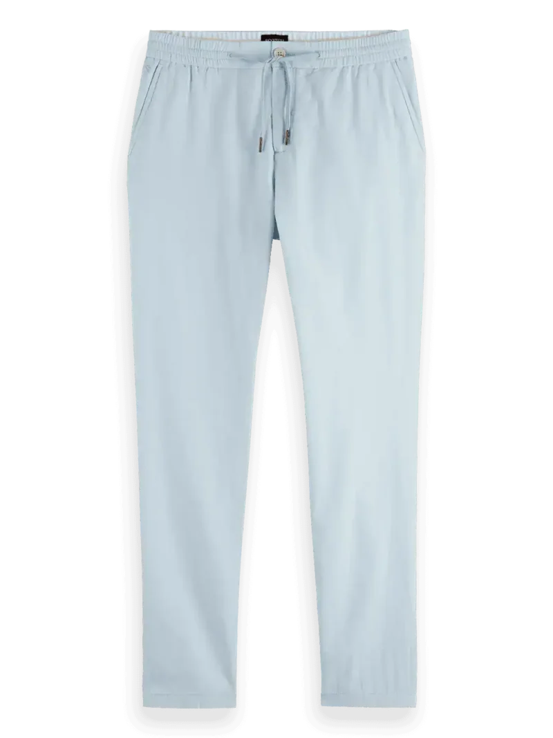Scotch & Soda 179979 Warren - Cotton-Linen twill jogger, Light Blue - Image 3