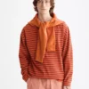 Scotch & Soda 180878 Denim Washed Long Sleeve Breton Tee, Overdyed Stripes