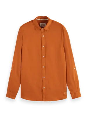 Scotch & Soda 181230 Regular fit 100% linen shirt, Rust image3